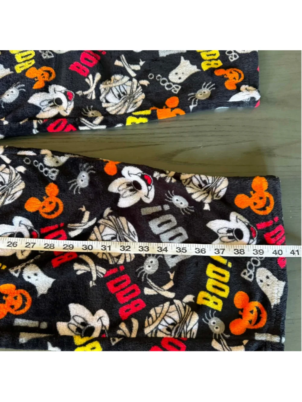 Disney Halloween Pajama Bottoms Size Large 12 Black Red Mickey Mouse Print